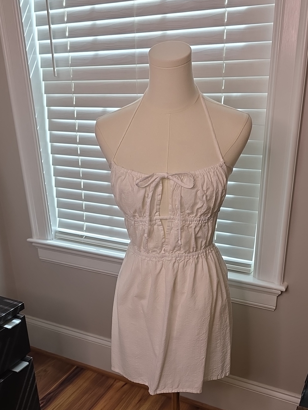 White Halter Sundress with Tie Front & Back - NWOT